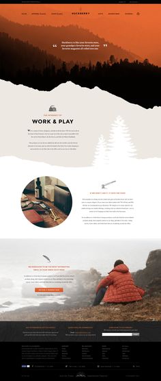 the website design for work and play, which is designed to look like an outdoor camping site