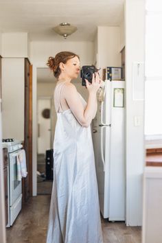 This dress is Stunning!! I love the double straps and the floor length! Brand: Petra Fashions 100% Polyester White Slip Dress, White Slip, Floor Length, Slip Dress, Silk, White