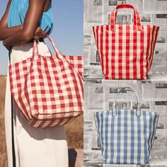 Free U.S. shipping. Style:  , color:Red, suite for season：Summer ，Anniversary, Date, Hanging out, Honeymoon, Material Canvas, Red and White Plaid Canvas Tote Bag Picnic Beach Large Purse Plaid Tote Bag, Red And White Plaid, Plaid Tote, Picnic Beach, Diy Bags Purses, Large Purse, Eco Bag, Diy Couture, Fabric Bags