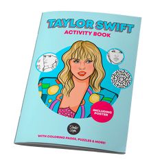 the taylorswitt activity book is shown on a white background with an illustration of a woman's face