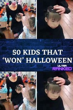 there is a collage of pictures with children in it and the words, 50 kids that won't halloween