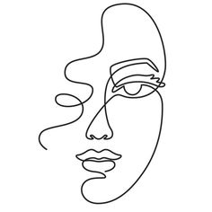 a line drawing of a woman's face