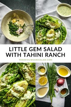 little gems salad with tahini ranch