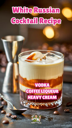 white russian cocktail recipe vodka coffee liqueur heavy cream