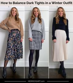 Black Tights Outfit, Tights Outfits, Dresses And Tights, Mode Hippie, Winter Skirt Outfit, Winter Dress Outfits, Winter Skirt, Modest Clothing, Church Outfits