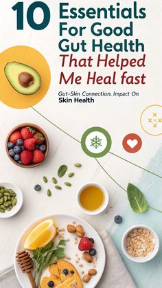 the cover of 10 essentials for good gutt health that helped me heal fast