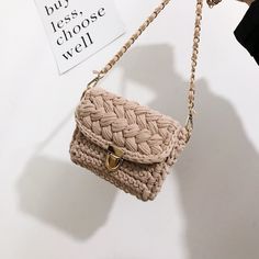 Brand Name: SWDFHandbags Type: Shoulder BagsTypes of bags: Shoulder Crossbody BagsMain Material: Cotton FabricLining Material: CottonShape: FLAPPlace Of Origin: HE BEI ?ProvinceOrigin: CN(Origin)Hardness: SoftPattern Type: SolidInterior: Cell Phone PocketDecoration: NONEExterior: Flap PocketOccasion: VersatileClosure Type: HaspGender: WOMENStyle: FashionModel Number: WYQ1220ANumber of Handles/Straps: Single Cloth Crochet, Small School Bags, Chain Lock, Handmade Crochet Bags, Crochet Shoulder Bag, Crochet Weaves, Small Lady, Bags For Teens, Woven Chain