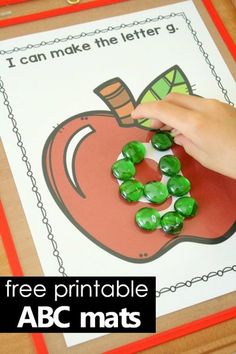 an apple themed printable for the letter i is for apples with green marbles