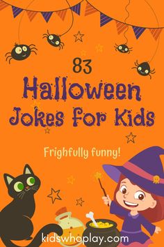 83 frightfully funny Halloween jokes for kids! Jokes For Halloween, Halloween Jokes For Kids Free Printable, Corny Halloween Jokes, Halloween Jokes For Kids Hilarious, Halloween Dad Jokes, Kid Jokes Funny Hilarious, Disney Jokes For Kids, Kids Jokes Funny Hilarious, Halloween Kids Jokes