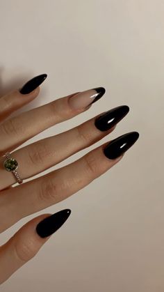 Dark Feminine Nails Almond, Engagement Party Photo Ideas, Black Almond Nails, Nail Decorations, Almond Nails, Maquillaje De Ojos, Beautiful Nails, Nails Inspiration, Pretty Nails