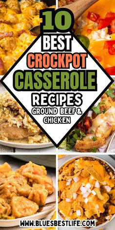 A collection of crockpot casseroles. Easy Crockpot Casserole Recipes, Easy Crockpot Casseroles