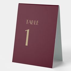 a table number card with the number one on it