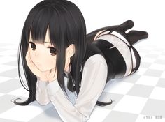 ﾌｷｹﾞﾝ by 天三月 Chin On Hand, Brown Eyes Black Hair, Anime Black Hair, Gothic Anime, Old Anime, Dark Photography, Cute Anime Pics, Girl Wallpaper, Cute Anime Couples