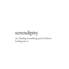 the words serendipity are written in black and white on a white background