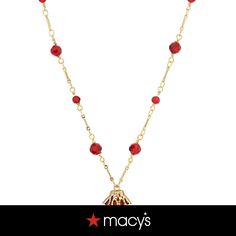 in stock Red Jewelry For Holiday Jewelry Making, Red Gold-plated Necklaces With Lobster Clasp, Red Gold-plated Necklace With Lobster Clasp, Large Pendant Necklace, Gold Tones, Pick Up, In Store, Buy Online, Pendant Necklace