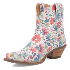 Floral Print Leather Bootie 7" Shaft Height 2" Tall Fashion Heel 12" Circumference Snip Toe Rubber Outsole ***These are shipped to you directly from our Manufacturer. Please allow 7-10 business days for shipping/tracking notification! Red And Blue Flowers, Turquoise Decor, Corral Boots, Tall Fashion, How To Hem Pants, Wedge Heel Sandals, Fashion Heels, Loungewear Sets, Flat Sneakers