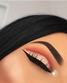 Light Skin Makeup, Maquillage Yeux Cut Crease, Red Eye Makeup, Red Eyeshadow, Red Makeup