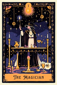 the magician tarot card is shown in this image