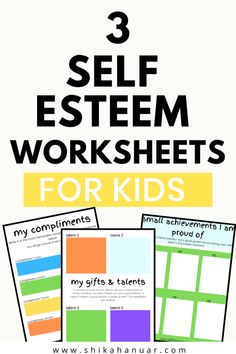 three self - made worksheets for kids with the text 3 self - tested worksheets for kids