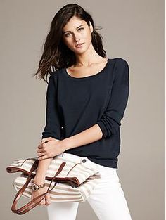 Draped Pullover, XS  - Best ever summer sweater, loose and comfy. Wish I bought more than 2. Draped Sleeves, Banana Republic Men, Drape Sleeves, Work Suits, Summer Sweaters, Stitch Fix Stylist, Women's Sweaters, Spring Summer 2014, Modern Outfits