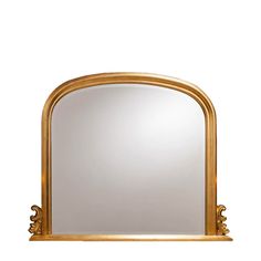 an ornate gold framed mirror against a white background