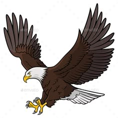 an eagle flying with its wings spread