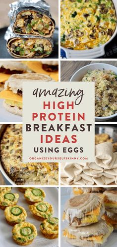 an image of high protein breakfast ideas using eggs