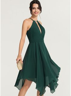 JJsHouse A-Line Scoop Neck Asymmetrical Beading Zipper Up Spaghetti Straps Sleeveless No Dark Green Spring Summer Fall General Plus Chiffon Height:5.7ft Bust:33in Waist:24in Hips:35in Cocktail Dress. #JJsHouse #ALine #ScoopNeck #Asymmetrical #Beading #ZipperUp #SpaghettiStraps #Sleeveless #No #DarkGreen #Spring #Summer #Fall #General #Plus #Chiffon #CocktailDress Simple Cocktail Dress, Summer Cocktail Dress, Robes D'occasion, Cocktail Dresses Online, Green Cocktail Dress, A Line Cocktail Dress, Chiffon Cocktail Dress, Coctail Dresses, Cocktail Dress Wedding