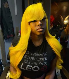 @theejessrenee Hair Color Yellow, Colored Wigs, Yellow Hair, Brazilian Human Hair, Love Hair, Wig Styles