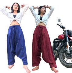 These are Patiyala,Punjabi,Indian,harem, flexible ,trousers.Mostly worn with Kurti/Kurthi top,but can be worn with any other top. 3 to 4 meters of fabrics applied in one pair of trousers.  Wide crotch,very flexible trousers. --- Sizes: M:For below 5 Feet 4 Inches Tall L: For above 5 Feet 4 Inches Tall Choose your size according to the height catagories mentioned above. --- --Fitting-- The Patiyal/Punjabi trousers are not meant to reach all the way to the ankle like other trousers. So long as the Ladies Trousers, Pants Cotton, Trousers Pants, Trouser Pants Women, Trouser Pants, Trousers Women, In The Heights, Pakistan, Capri Pants