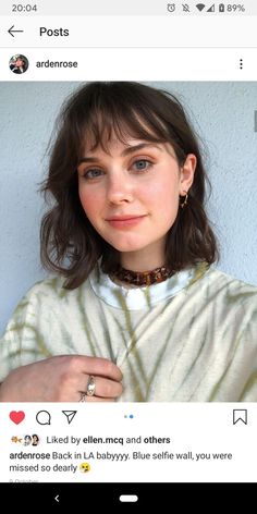 Long Bob Wispy Bangs, Arden Rose Hair, Above The Shoulder Haircuts, Short Fringe Bangs, Bangs Inspo, Arden Rose, Wavy Haircut, Shoulder Haircut, Chop Chop