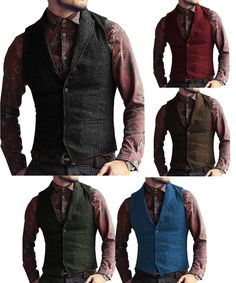 Mens Tweed Waistcoats Vintage Herringbone Groom Wedding Vests M Large XL XXL 3XL | eBay Mens Tweed Waistcoat, Men Waistcoat, Ripstop Pants, Tweed Waistcoat, Tweed Vest, Warm Cardigan, Normal Clothes, Mens Workwear, Vintage Vest