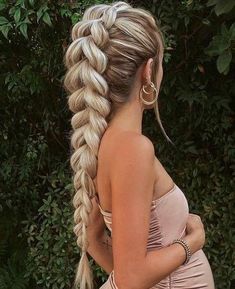 Blond Curly Hair Ponytail, Grad Hair Medium Length, Long Boho Hairstyle, French Dragon Braids, Prom Hairstyles For Long Hair Ponytail, High Ponytail Braid Hairstyles, Mermaid Hairdo, High Braid, Braids Long Hair