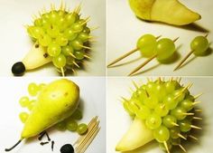 pictures of fruits and vegetables made to look like animals