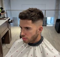 New Mens Hairstyles Popular Haircuts, Straight Fade Haircut, Haircuts For Medium Hair Men Fade, Men’s Cropped Hair, Short Hair Drop Fade, Crop Hairstyle Men, Straight Textured Hair, French Cop Hairstyle Men