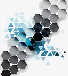 an abstract background with hexagonal shapes in shades of blue, gray and white