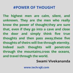 an image with the words power of thought