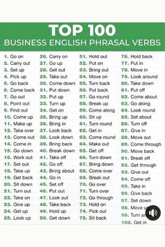 the top 100 business english phrasal words