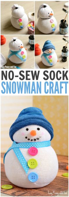 the instructions for how to sew a snowman craft