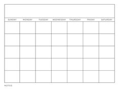 a blank calendar is shown in black and white