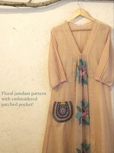 Slip Kurti Design, Tunic Embroidery Design, Summer Kurti Designs, Salwar Neck Designs