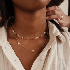 Looking for minimal yet bold? Enter our Gracie Luxe necklace ✨. A luxurious and dramatic statement piece this bolder version of the popular Gracie chain is a timeless addition to your wardrobe. Chic Choker With Adjustable Chain, Minimalist Clavicle Chain Necklace With Rectangular Links, Elegant Silver Metal Initial Necklace, Timeless Everyday Clavicle Chain Necklace, Chic Metal Link Necklace, Chic Metal Charm Choker Necklace, Chic Layering Jewelry With Paperclip Chain, Elegant Clavicle Chain Link Charm Necklace, Modern Jewelry With Delicate Chain And Initial Pendant