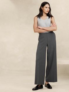 Hayden Wide-Leg Pant | Banana Republic Factory Modern Suits, Women's Suits, Banana Republic Factory, Suits For Women, Wide Leg Pants, Casual Pants, Banana Republic, Stretch Fabric, Sustainability