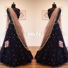 Black and light pink make the right combo... Half Saree Lehenga, Half Saree Designs, Red Lehenga, Indian Gowns Dresses, Indian Gowns, Designer Lehenga Choli