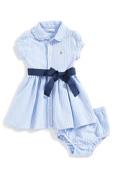 Ralph+Lauren+Oxford+Polo+Dress+&+Bloomers+(Baby+Girls)+available+at+#Nordstrom Baby Bloomers, Polo Dress, Childrens Fashion