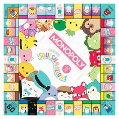 the monopoly board game is shown with many different cartoon characters on it, including an animal and