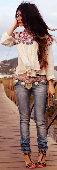 Boho Bohemian Schick, Look Hippie Chic, Moda Hippie, Look Boho Chic, Boho Styl, Estilo Hippy, Mode Hippie, Estilo Hippie, Hippie Look