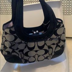 Just Bag To Add Spicy To Any Outfit Trendy Black Coach Bag, Coach Bag Blck, Black Coach Bags With Leather Handles, Black Side Bag, Brown/black Coach Bag, Coach Leather Bag, Black Coach Bag With Silver-tone Hardware, Grey Shoulder Bag, Victoria Secret Tote Bags