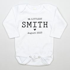 Cuddle Sleep Dream Pregnancy Announcement Bodysuit | Littlest Last Name Sleep Dream, Little Outfits, Coming Home Outfit, Home Outfit, Baby Boy Newborn, Coming Home, Pregnancy Announcement, New Baby, To The World