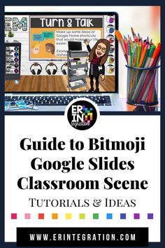 a computer screen with the title guide to bingmoi google slides classroom scene and ideas